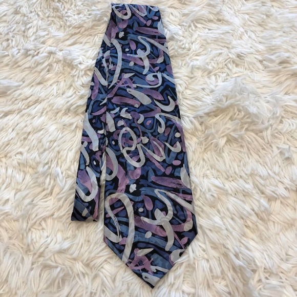 Fondini Mens Tie Fine Imported Silk Abstract NeckTie - Picture 2 of 5